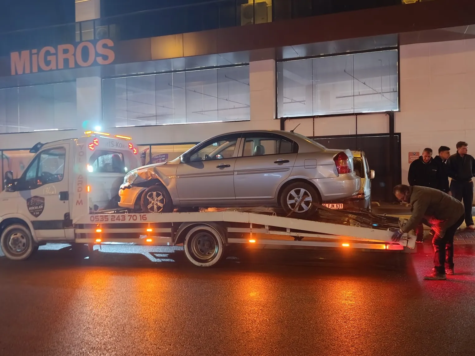 Gece kazalı araç taşıma